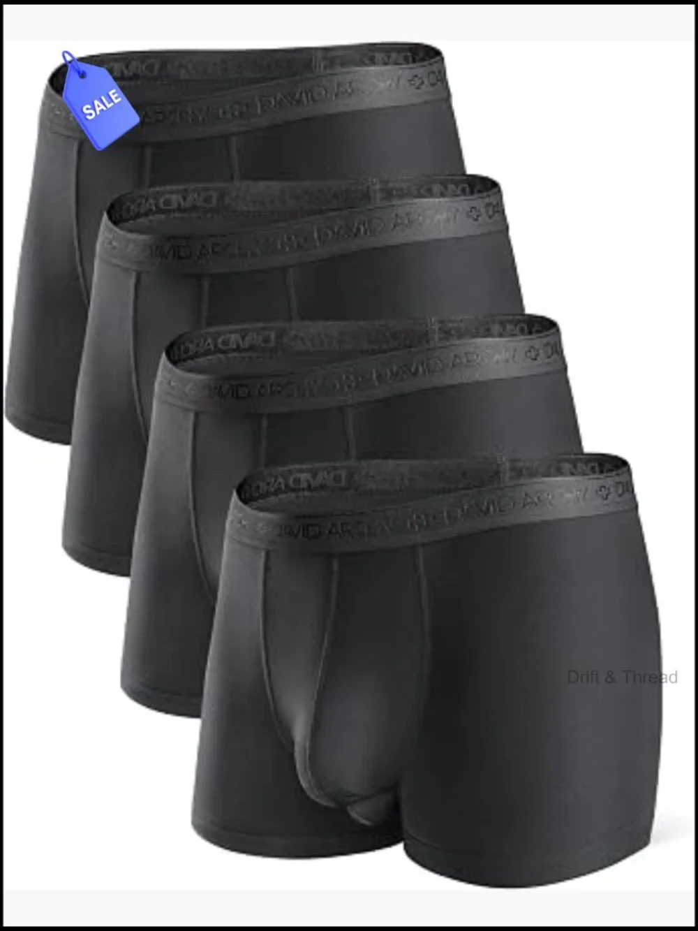 Men's Modal Boxer Briefs 4 Pack Dual Pouch Ultra Soft Anti Chafing